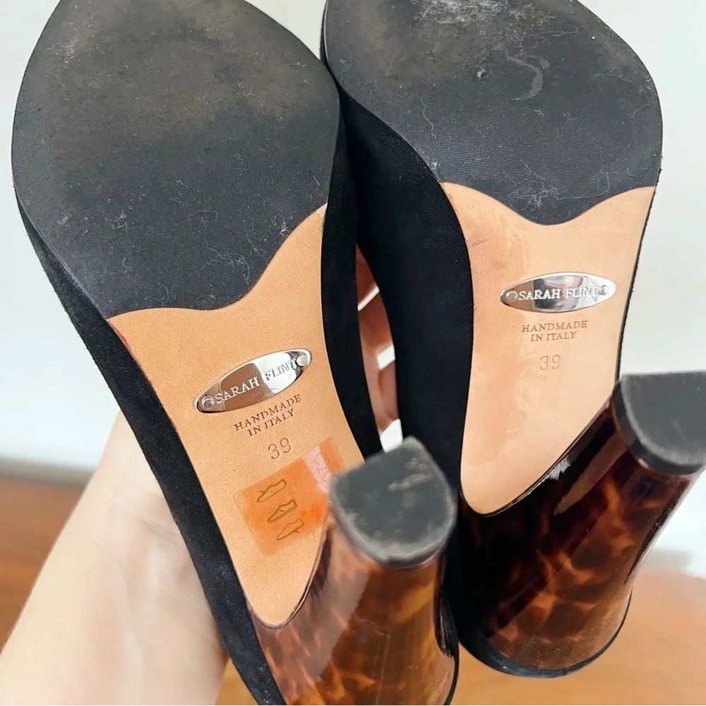 Sarah Flint • Perfect Jay Pump 100 in Black Suede leather heels pointed toe - Picture 12 of 14